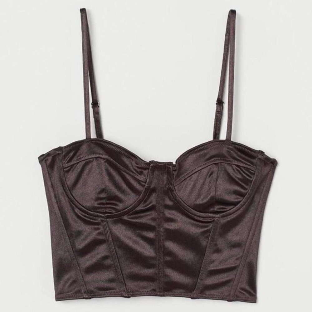 H&M Viral Chocolate Brown Bustier Top